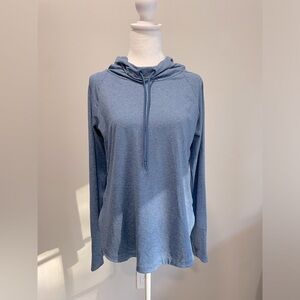 Athleta Utempo hoodie heathered blue size small‎ workout athleisure exercise